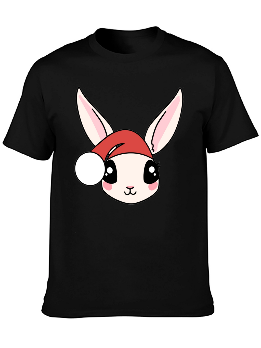 Cute Bunny in Santa Hat Graphic Tee