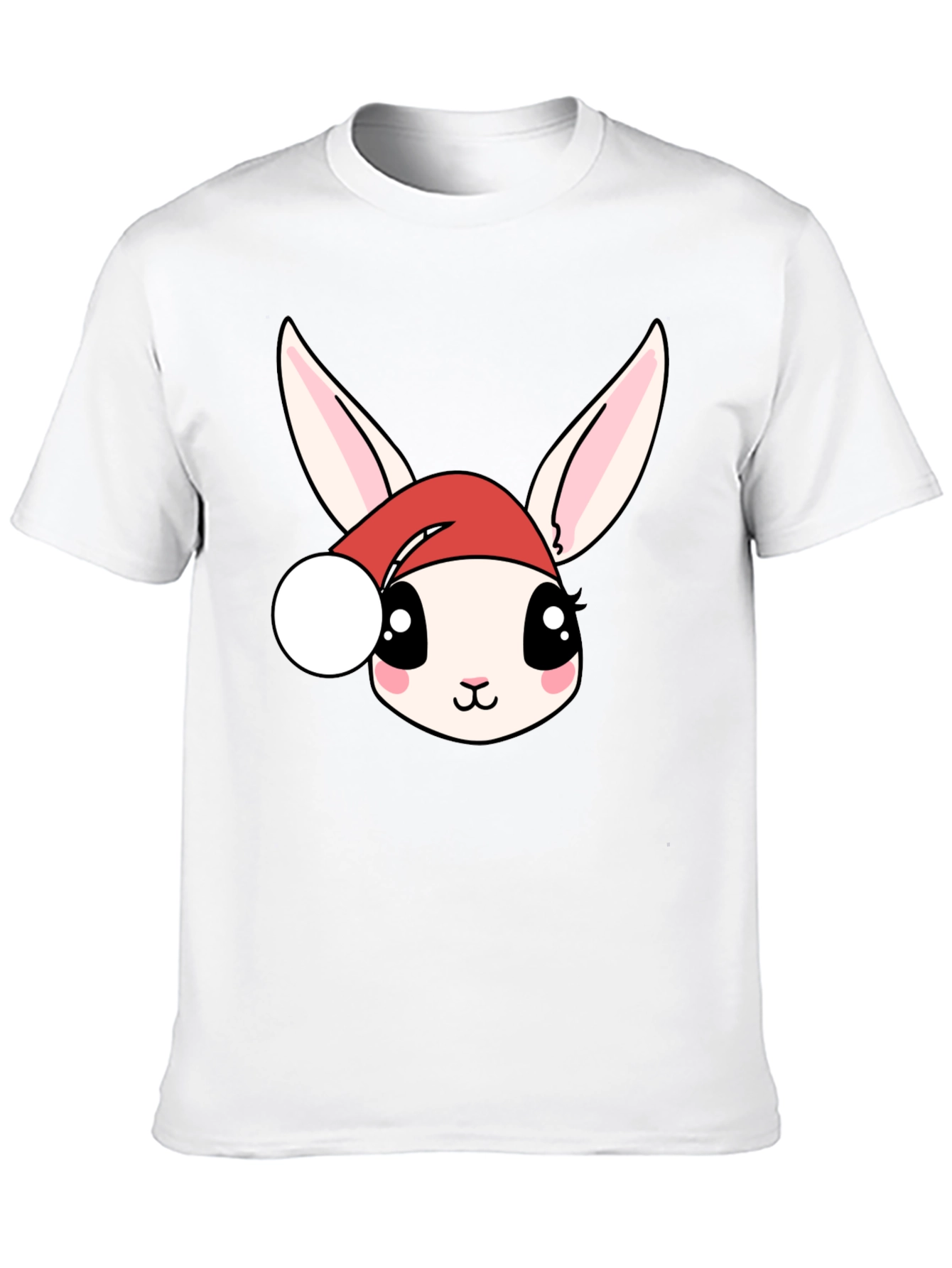 Cute Bunny in Santa Hat Graphic Tee