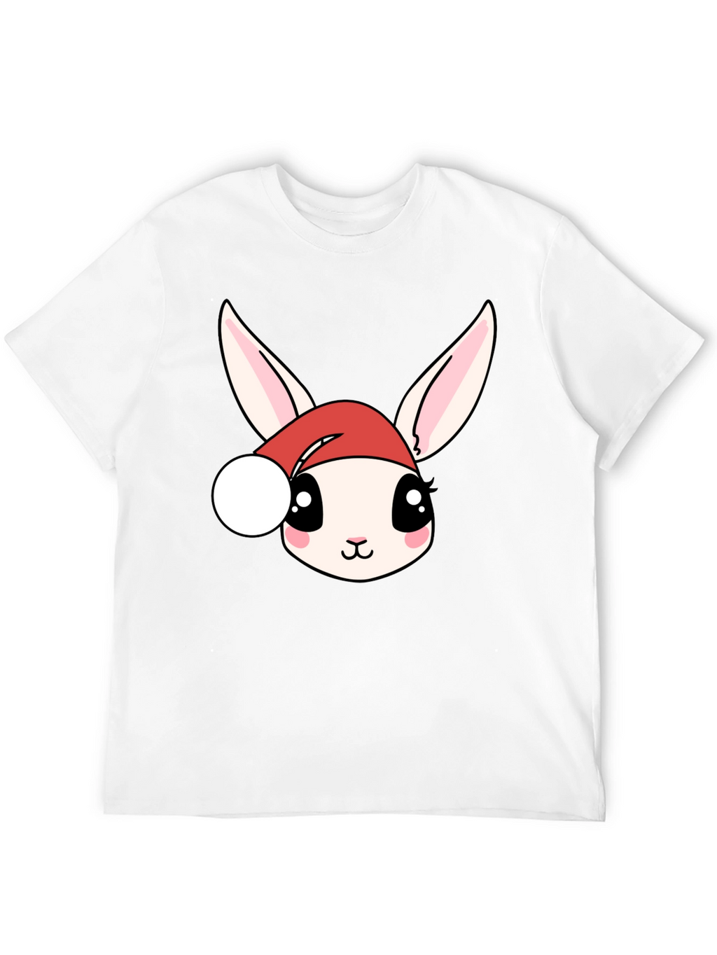 Cute Bunny in Santa Hat Graphic Tee