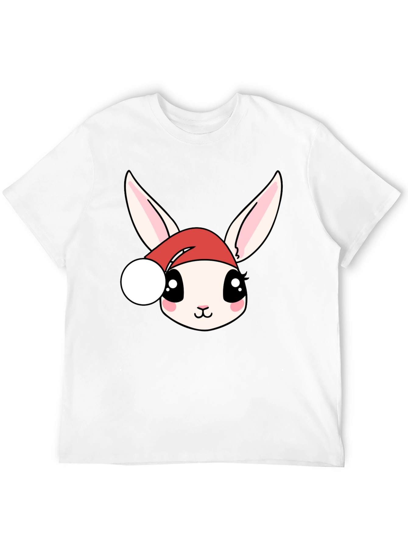 Cute Bunny in Santa Hat Graphic Tee