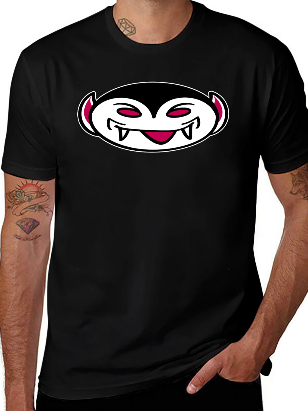 Cartoon Vampire Graphic T-Shirt - Halloween Style