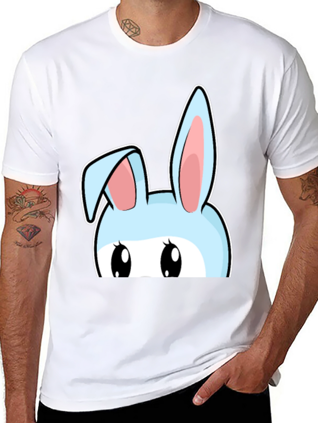 Bunny Peek T-Shirt - Cute Cartoon Rabbit Design