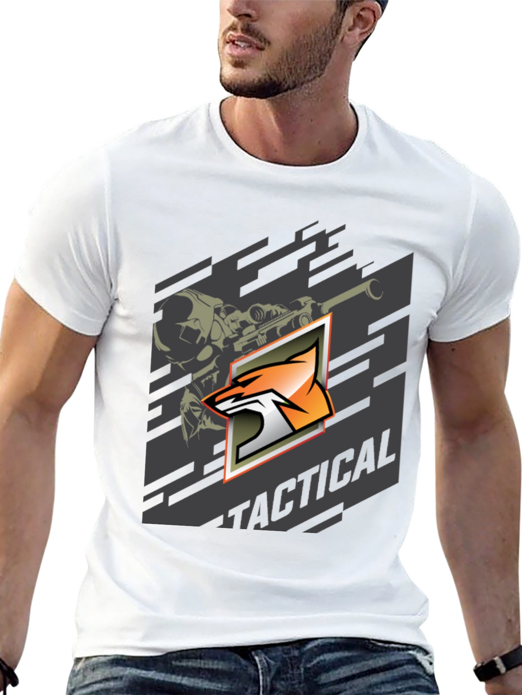 Tactical Fox Graphic Print T-Shirt