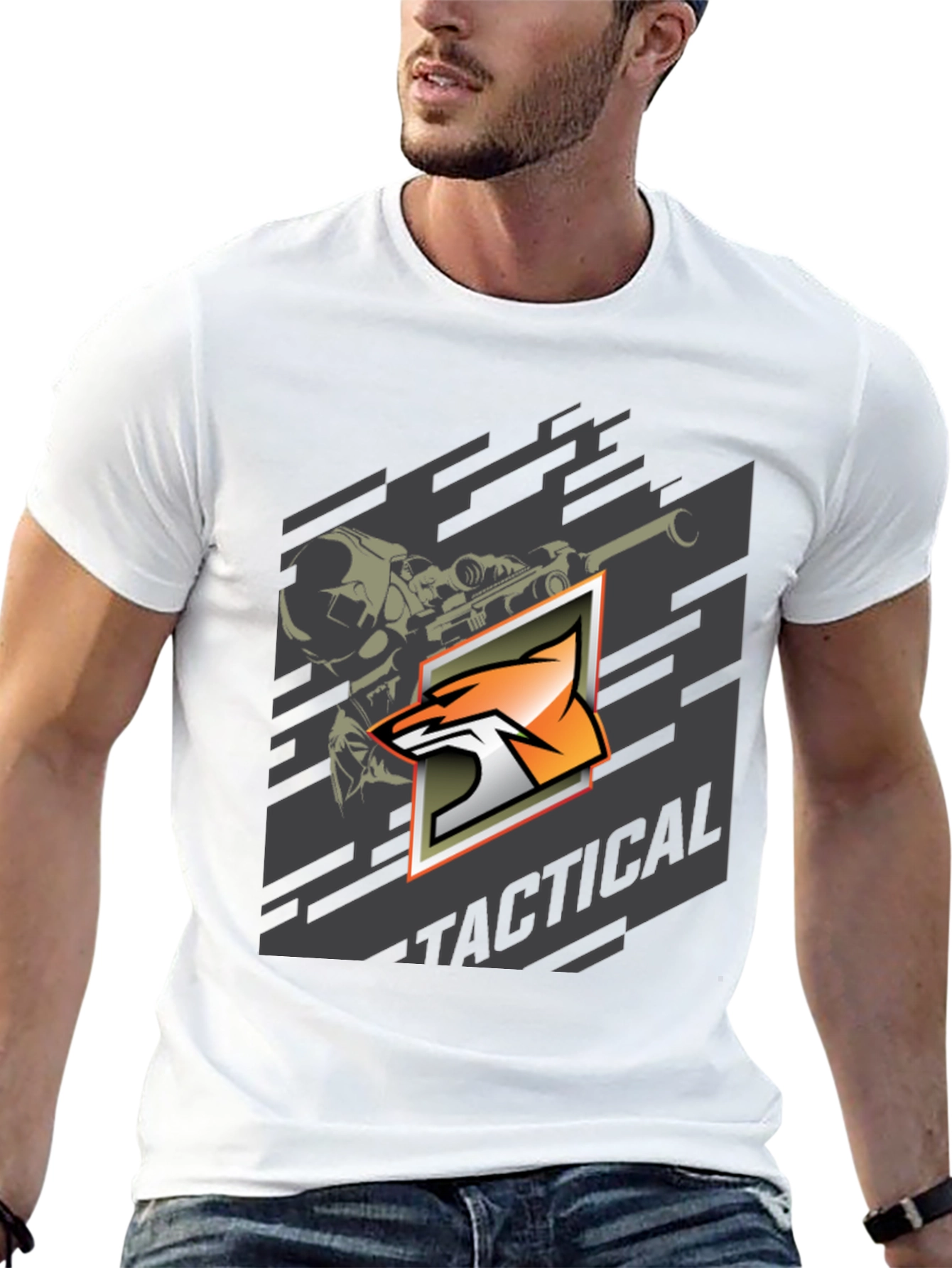 Tactical Fox Graphic Print T-Shirt