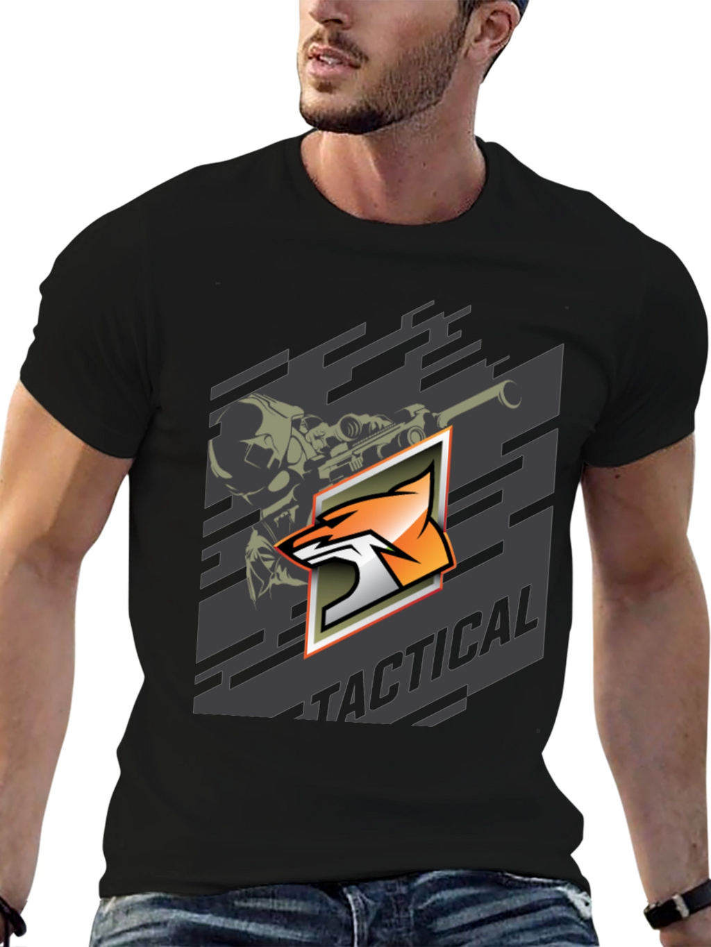 Tactical Fox Graphic Print T-Shirt