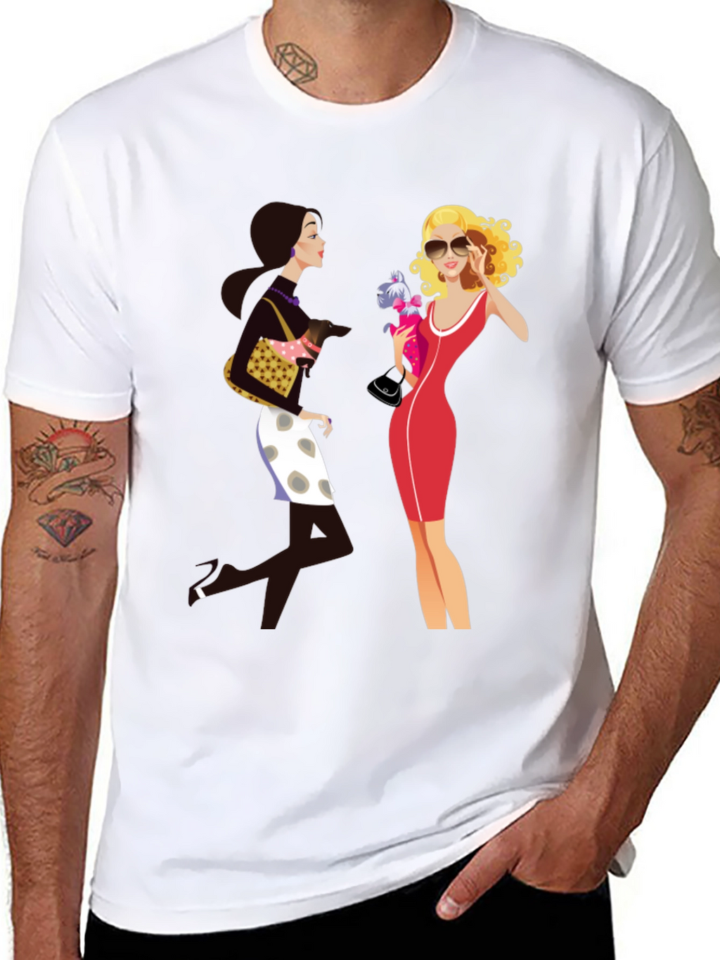 Stylish Two Ladies Graphic T-Shirt