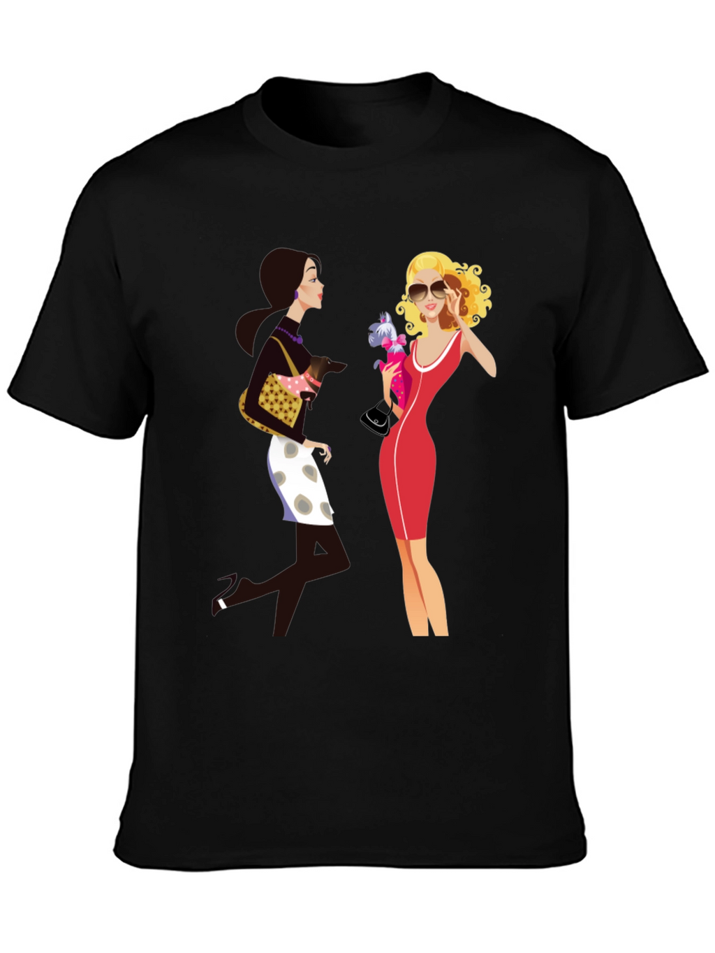 Stylish Two Ladies Graphic T-Shirt