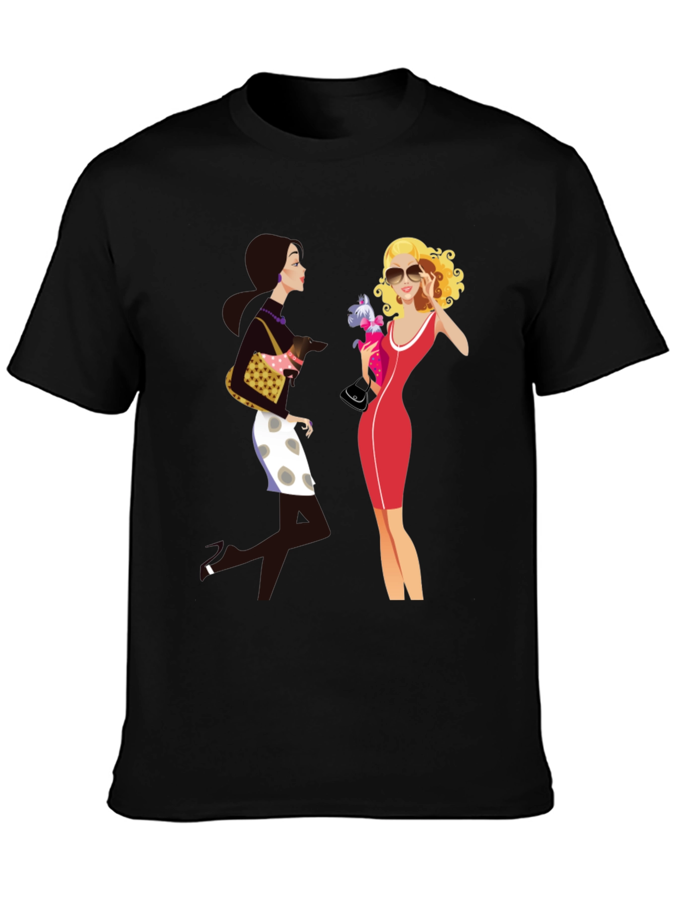 Stylish Two Ladies Graphic T-Shirt