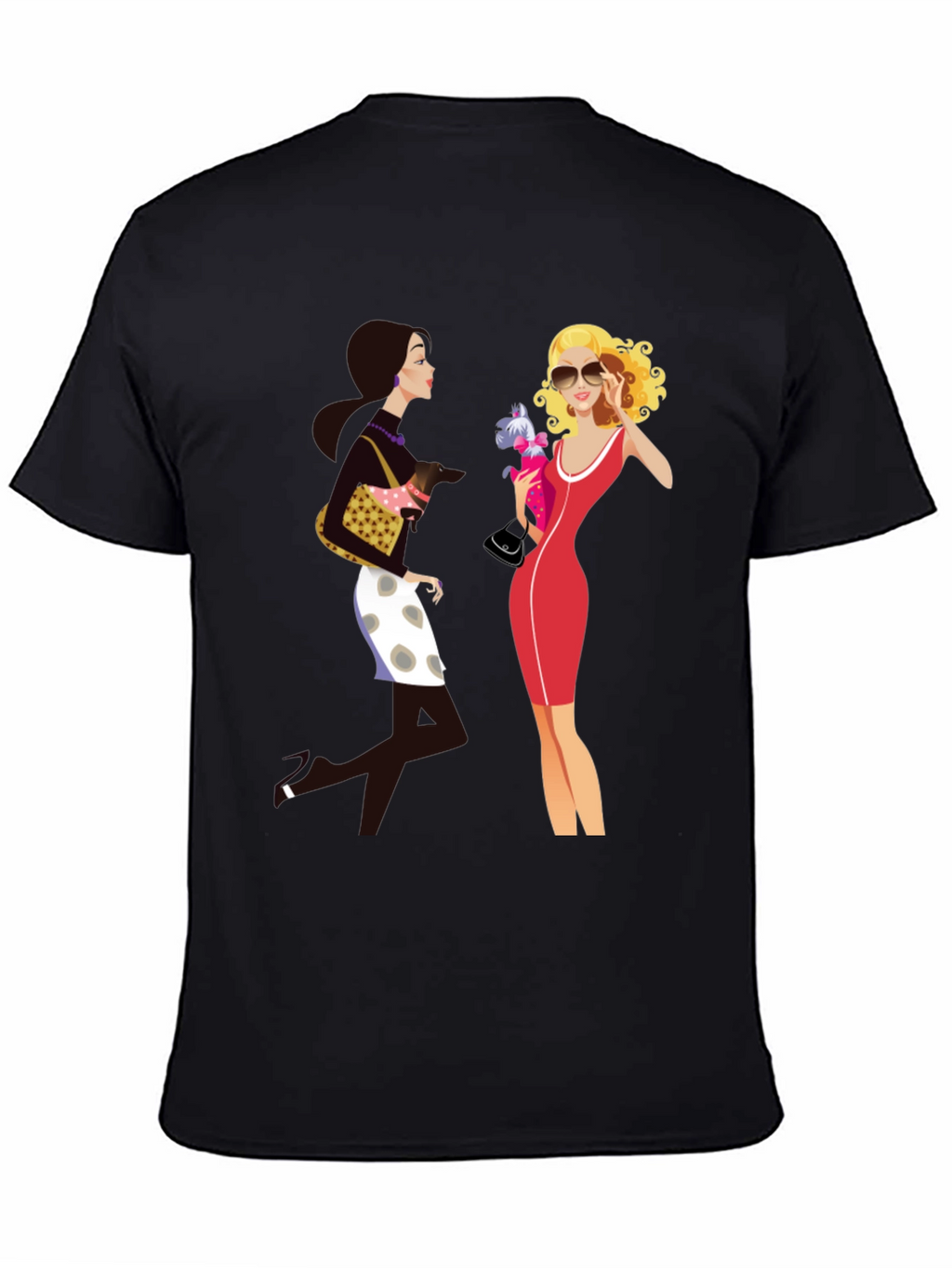 Stylish Two Ladies Graphic T-Shirt