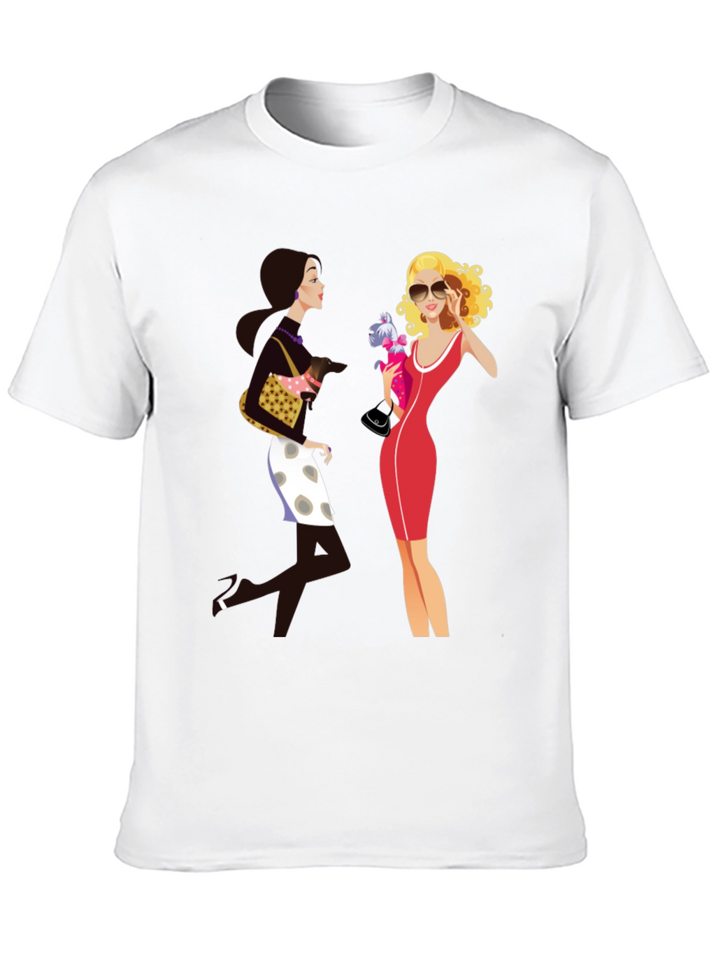 Stylish Two Ladies Graphic T-Shirt