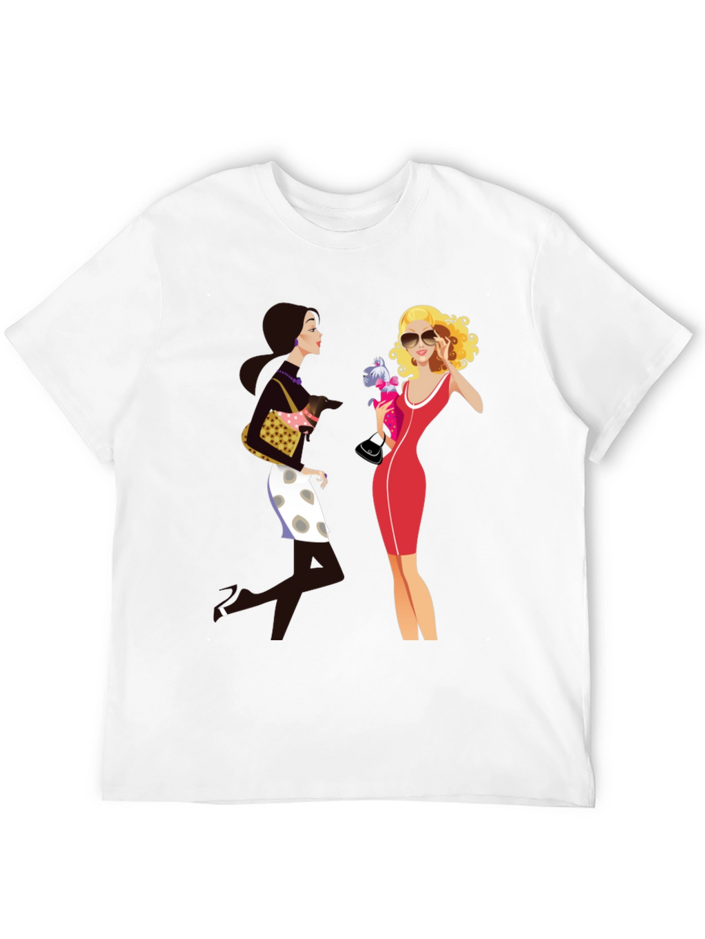 Stylish Two Ladies Graphic T-Shirt