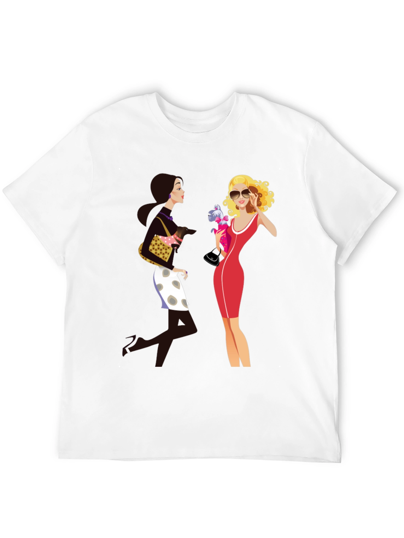 Stylish Two Ladies Graphic T-Shirt