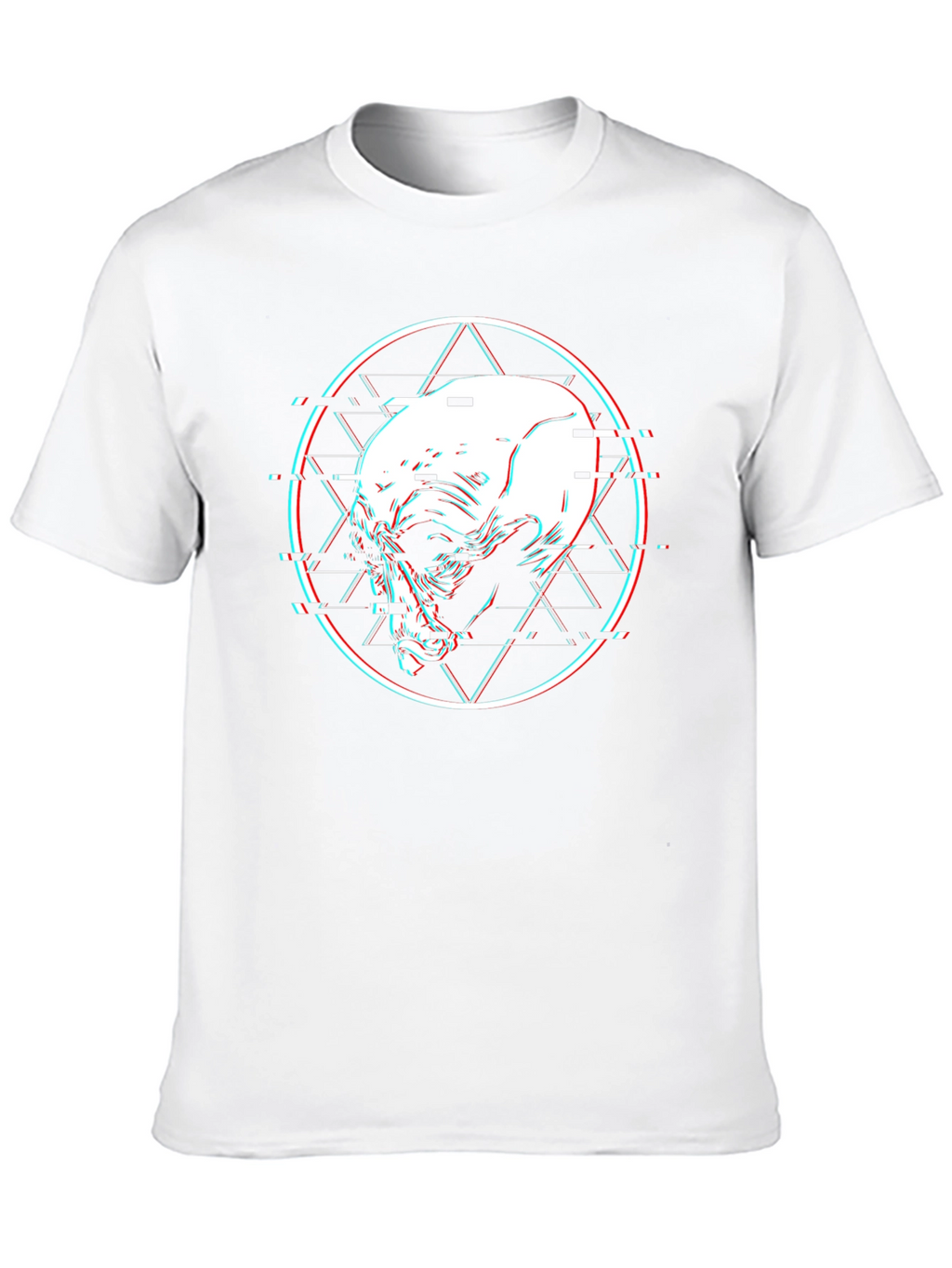 Glitch Alien Head Graphic Black T-Shirt