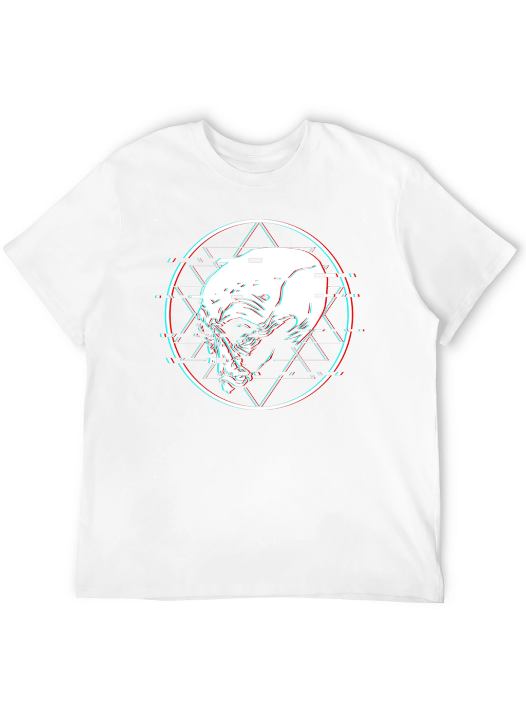 Glitch Alien Head Graphic Black T-Shirt