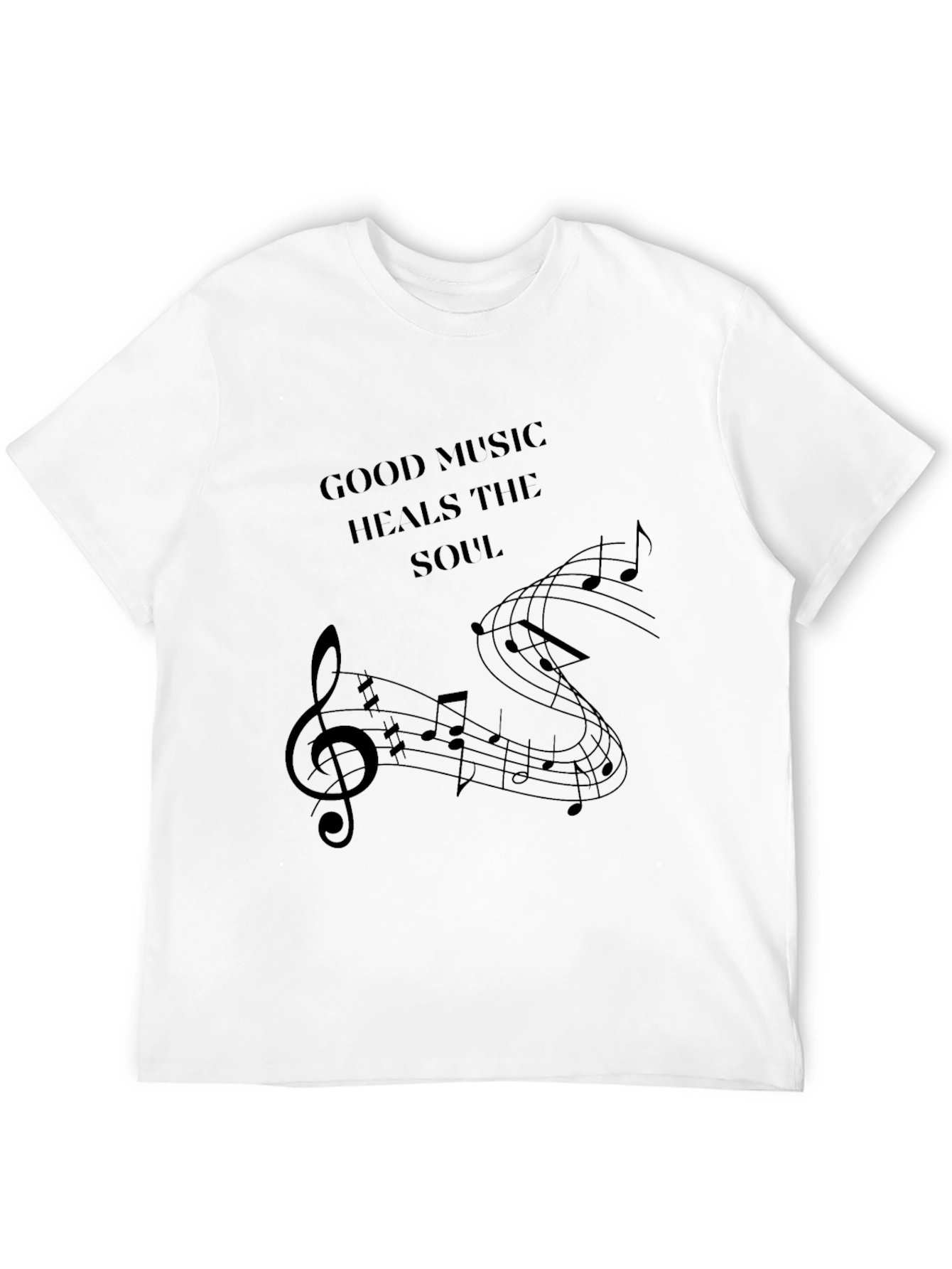 Music Heals Soul Black T-Shirt