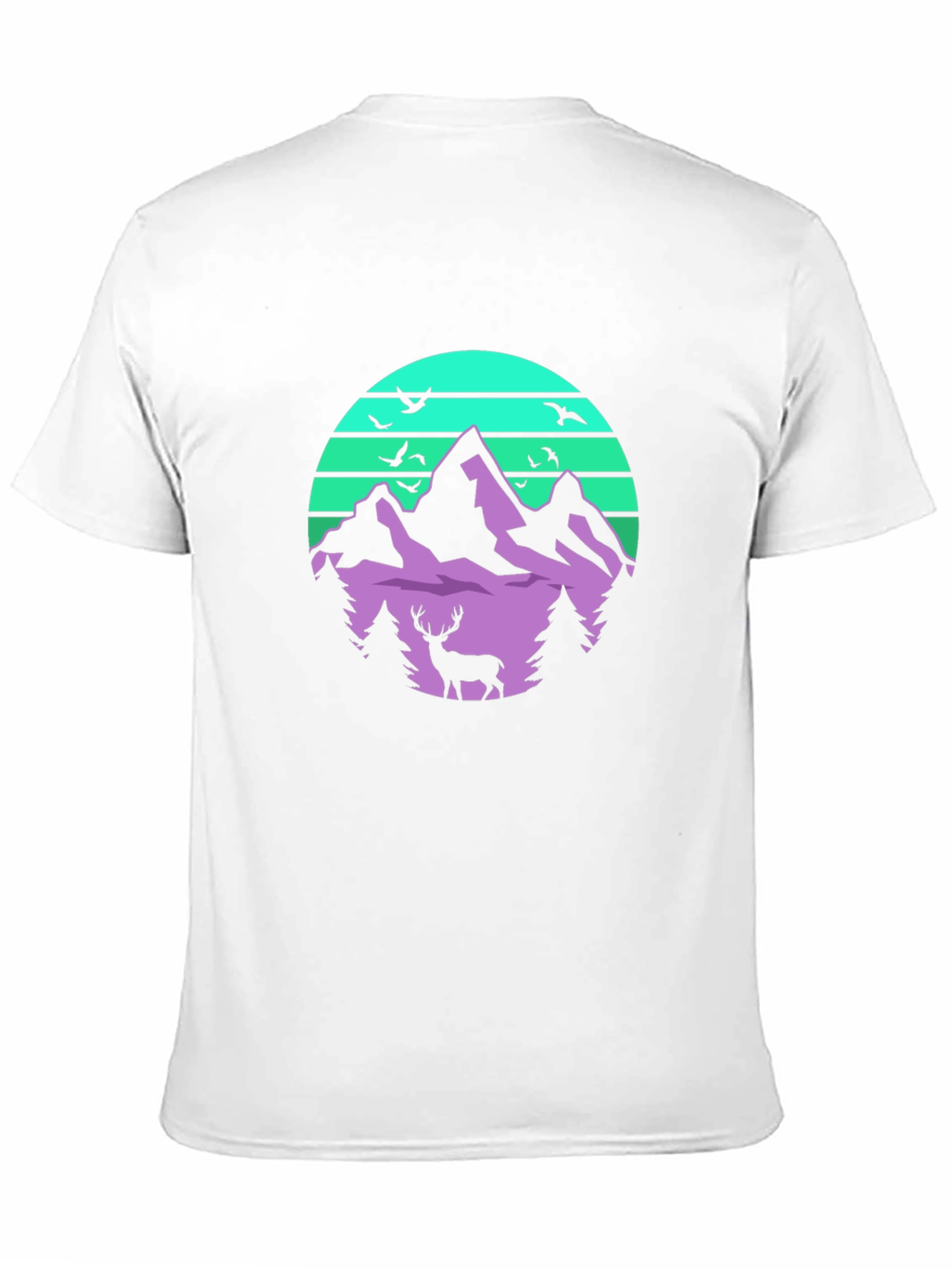 Mountain Deer Graphic Tee - Retro Style