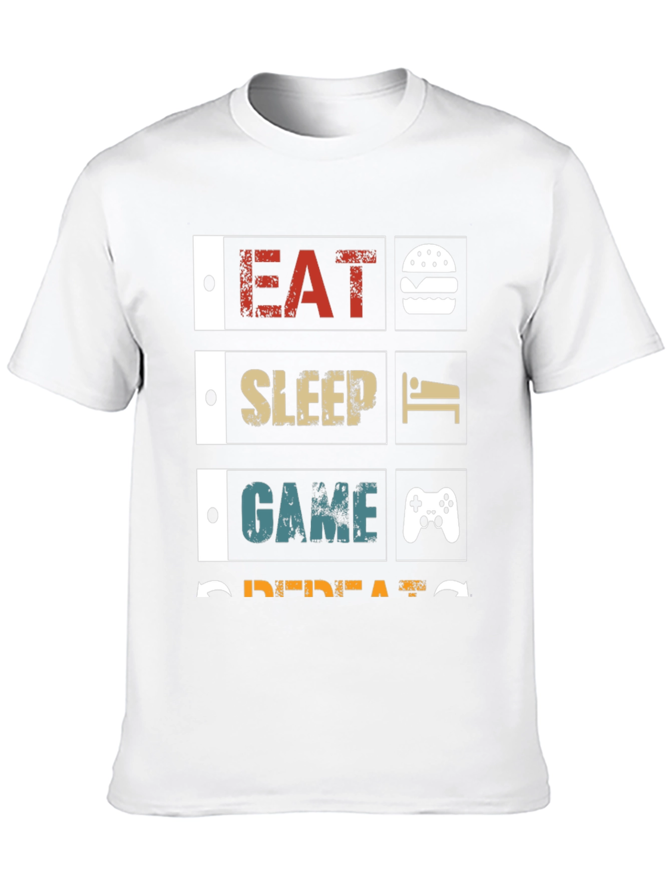 Eat Sleep Game Repeat Black Graphic Tee