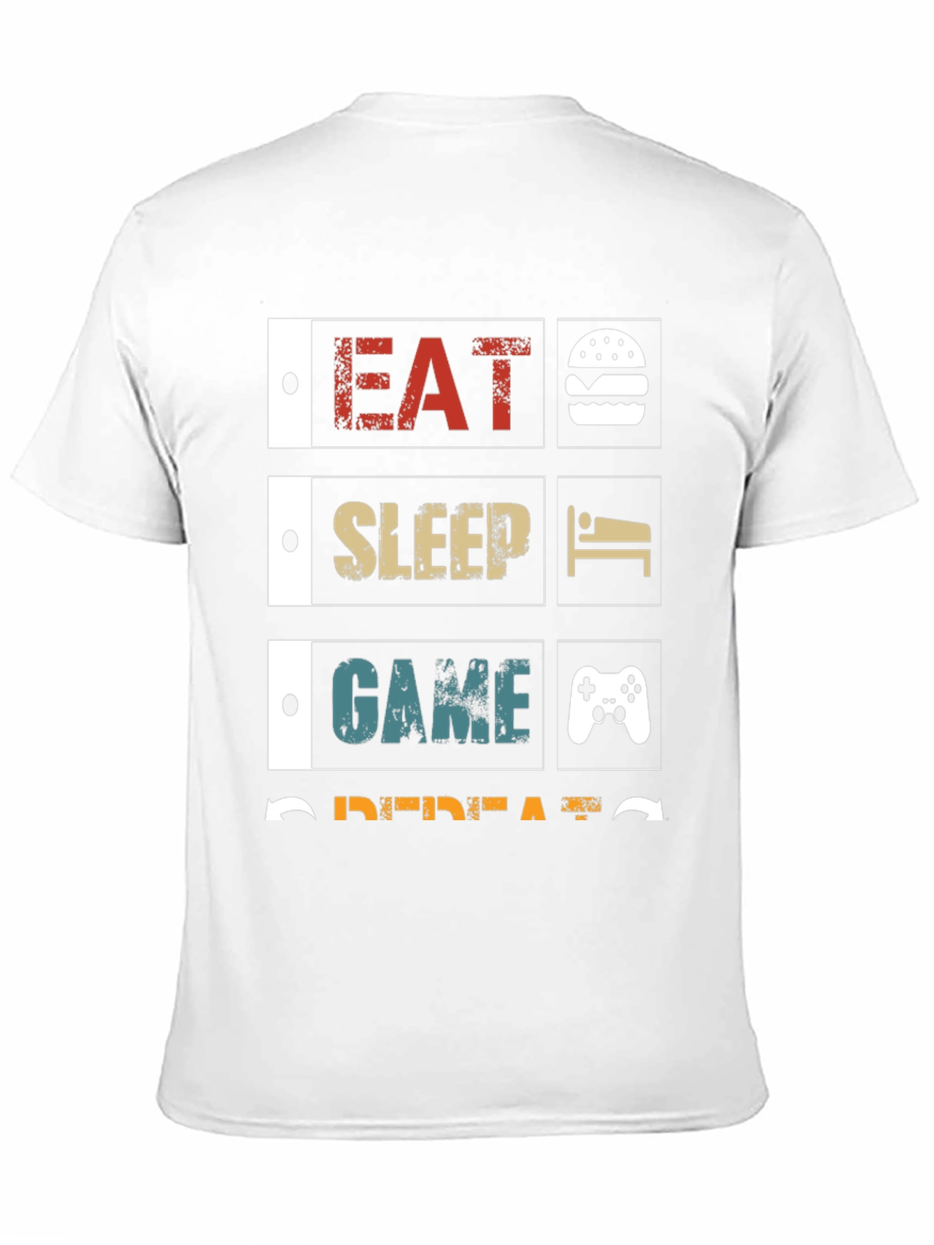 Eat Sleep Game Repeat Black Graphic Tee