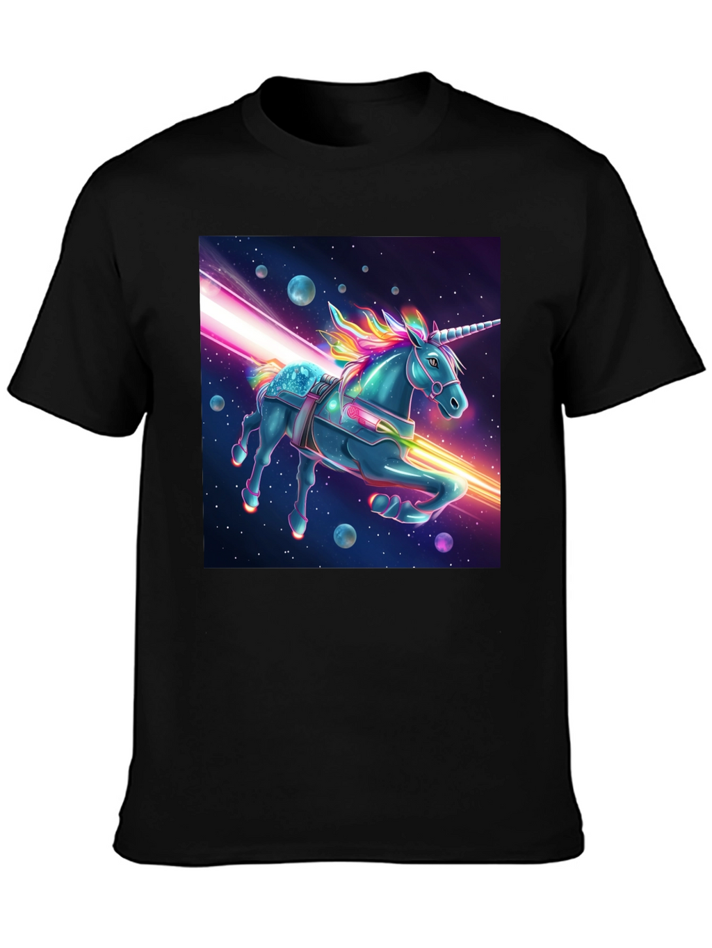 Space Unicorn Graphic Tee - Black