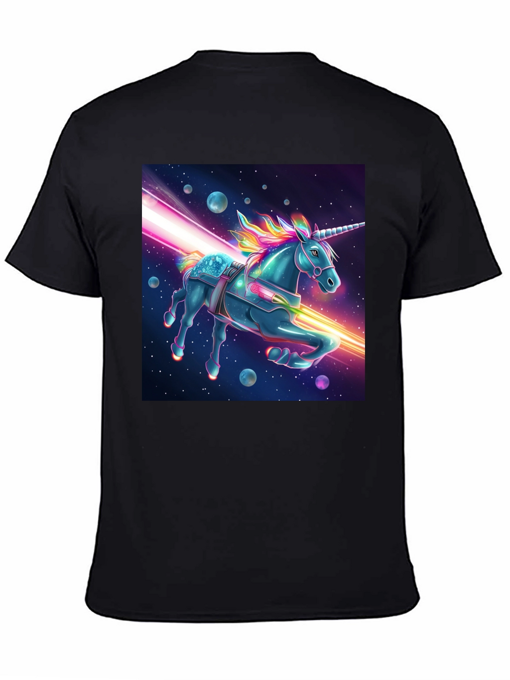 Space Unicorn Graphic Tee - Black
