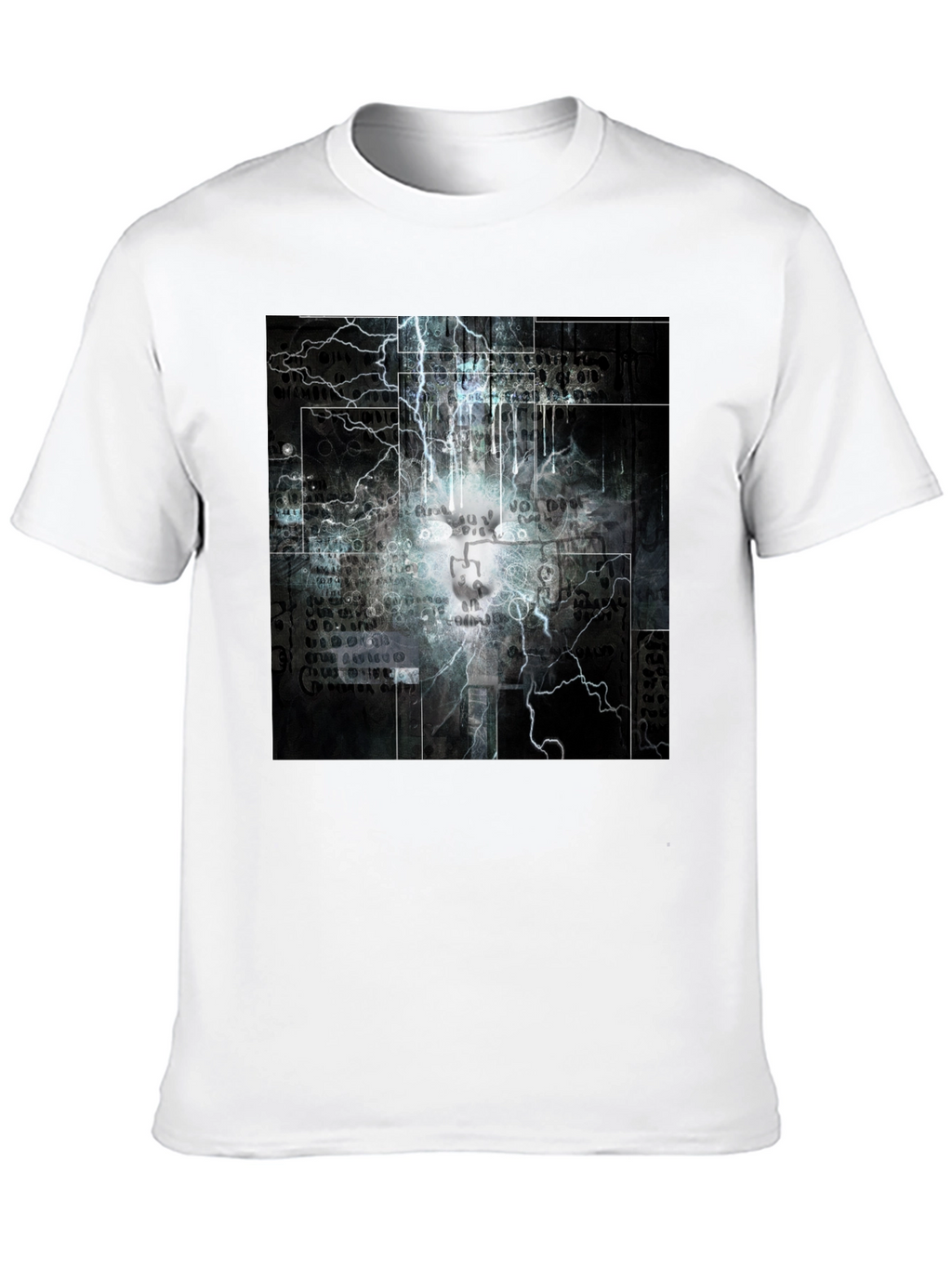 Lightning Skull Graphic Black T-Shirt