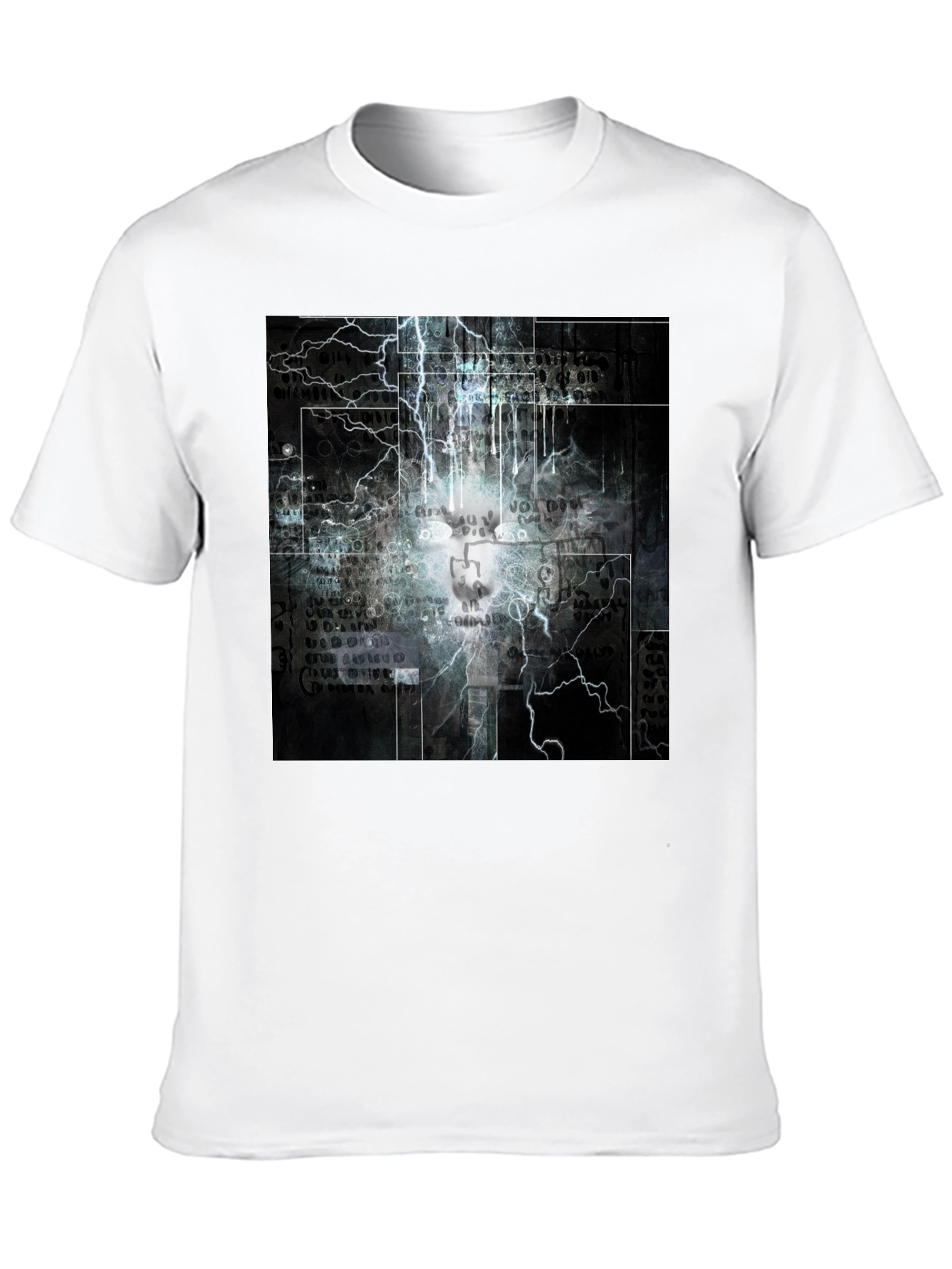 Lightning Skull Graphic Black T-Shirt