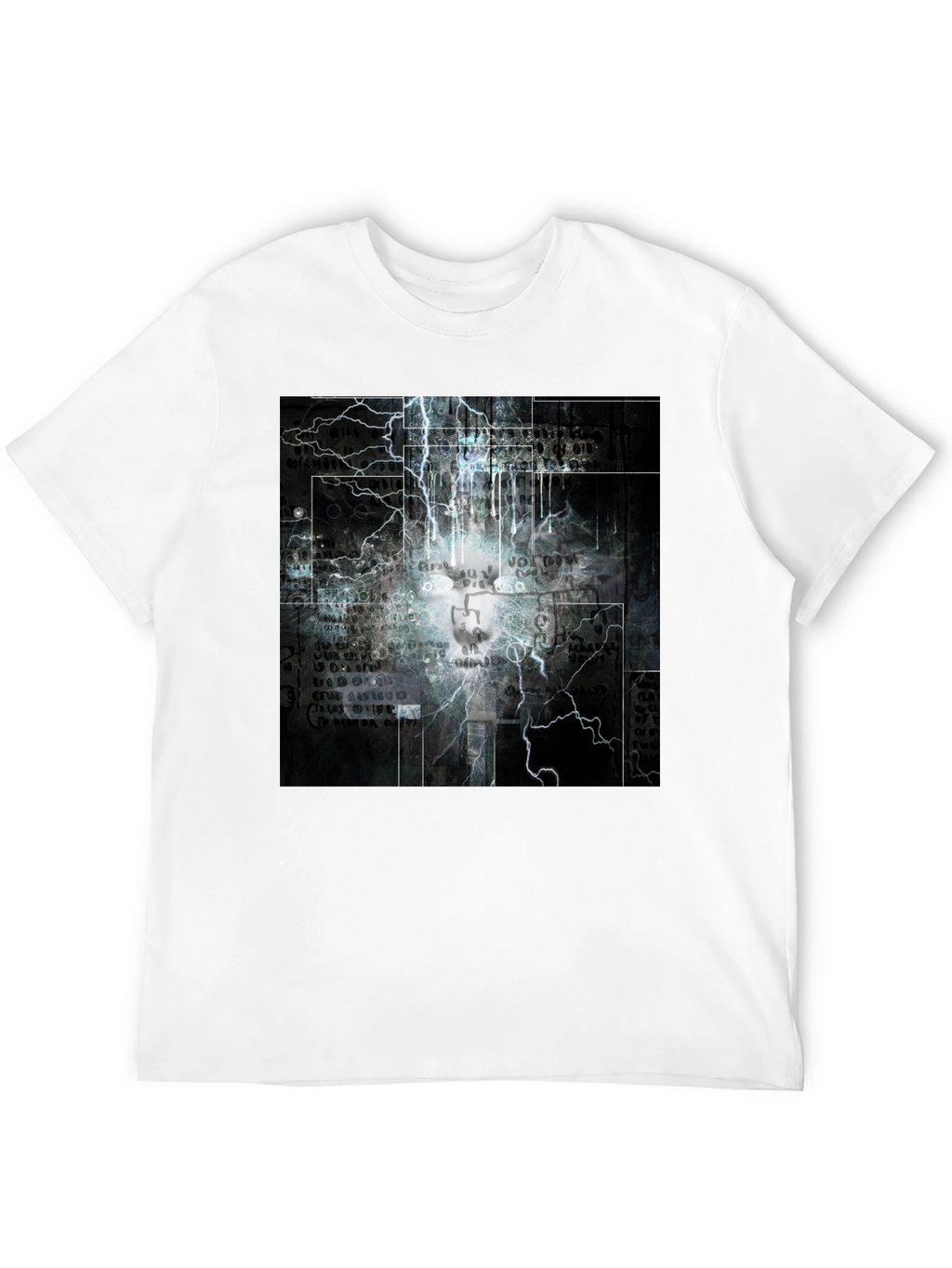 Lightning Skull Graphic Black T-Shirt