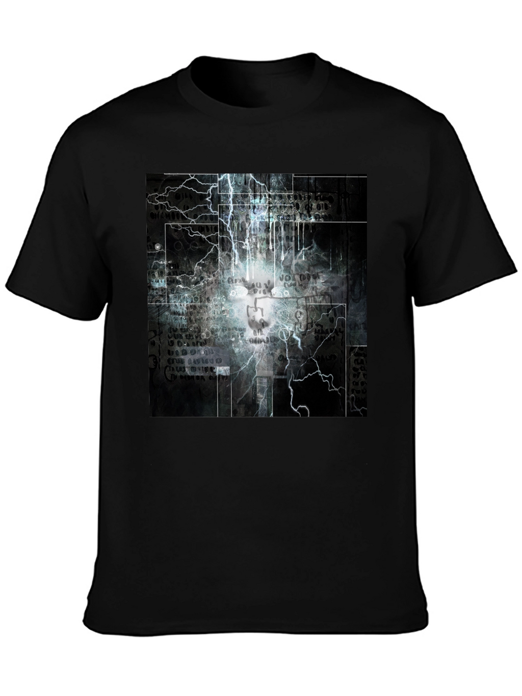 Lightning Skull Graphic Black T-Shirt