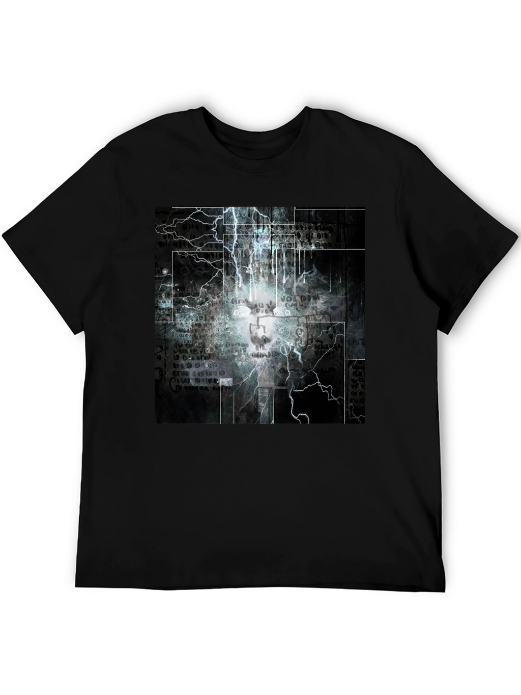 Lightning Skull Graphic Black T-Shirt