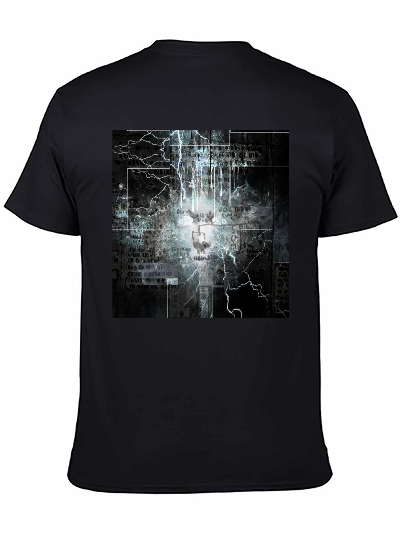Lightning Skull Graphic Black T-Shirt