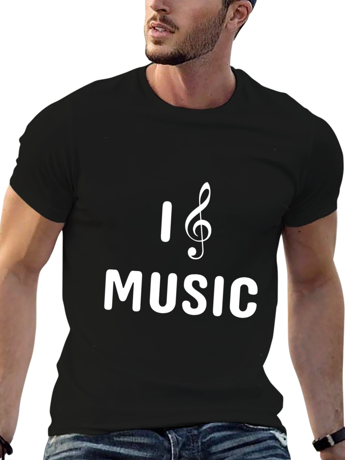 I Love Music T-Shirt - Classic Black Tee