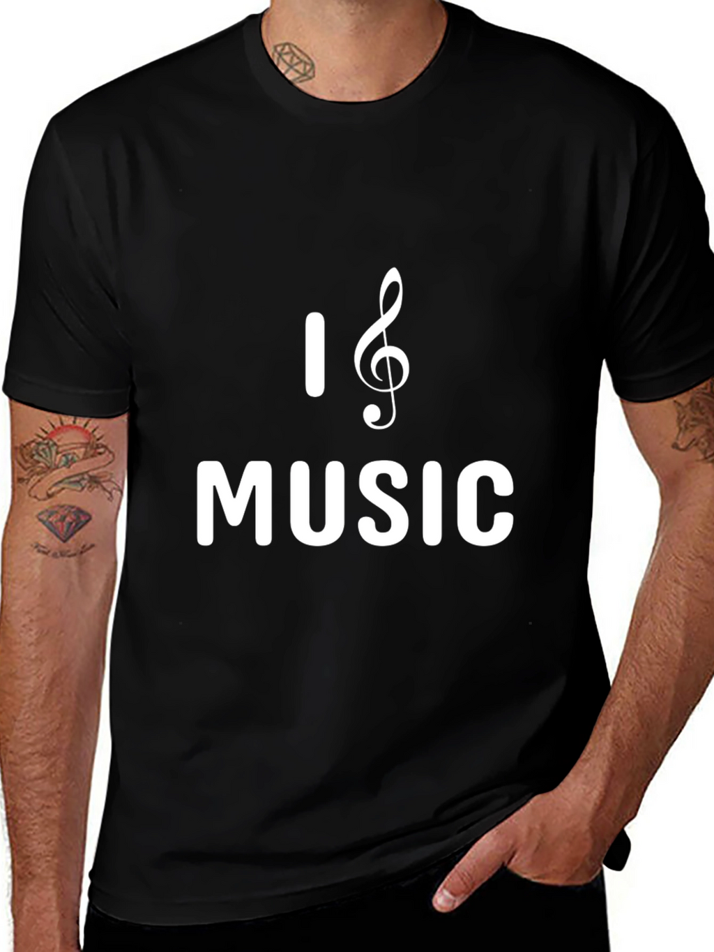 I Love Music T-Shirt - Classic Black Tee