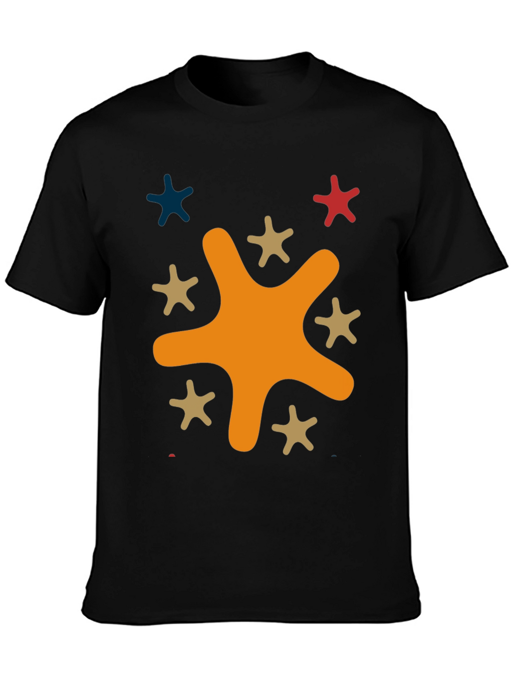 Funky Splatter Star Graphic Tee - Casual Style