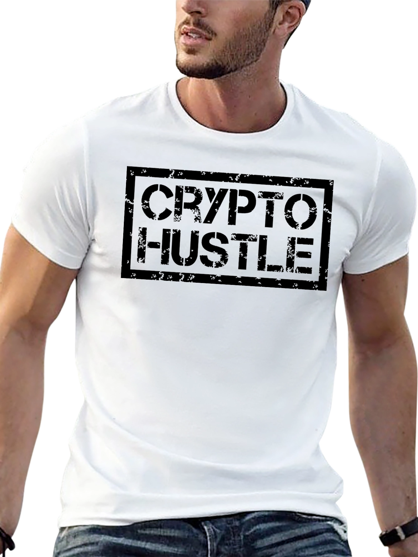 Crypto Hustle Black Graphic Tee - Soft Cotton Blend