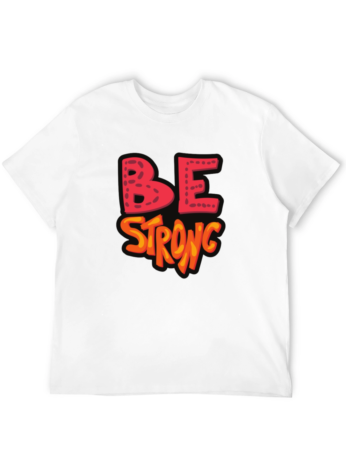 Be Strong Graphic Black T-Shirt