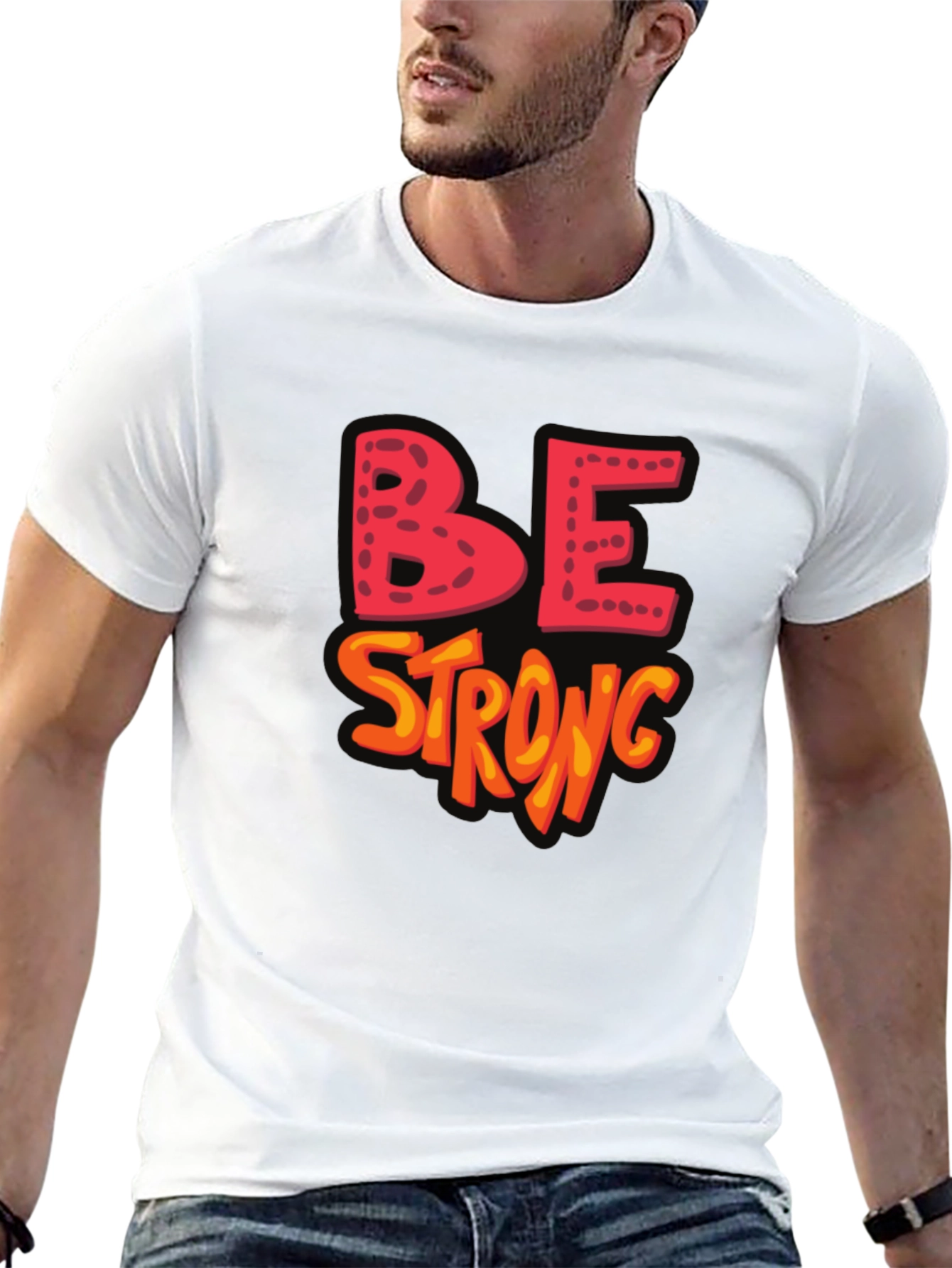 Be Strong Graphic Black T-Shirt