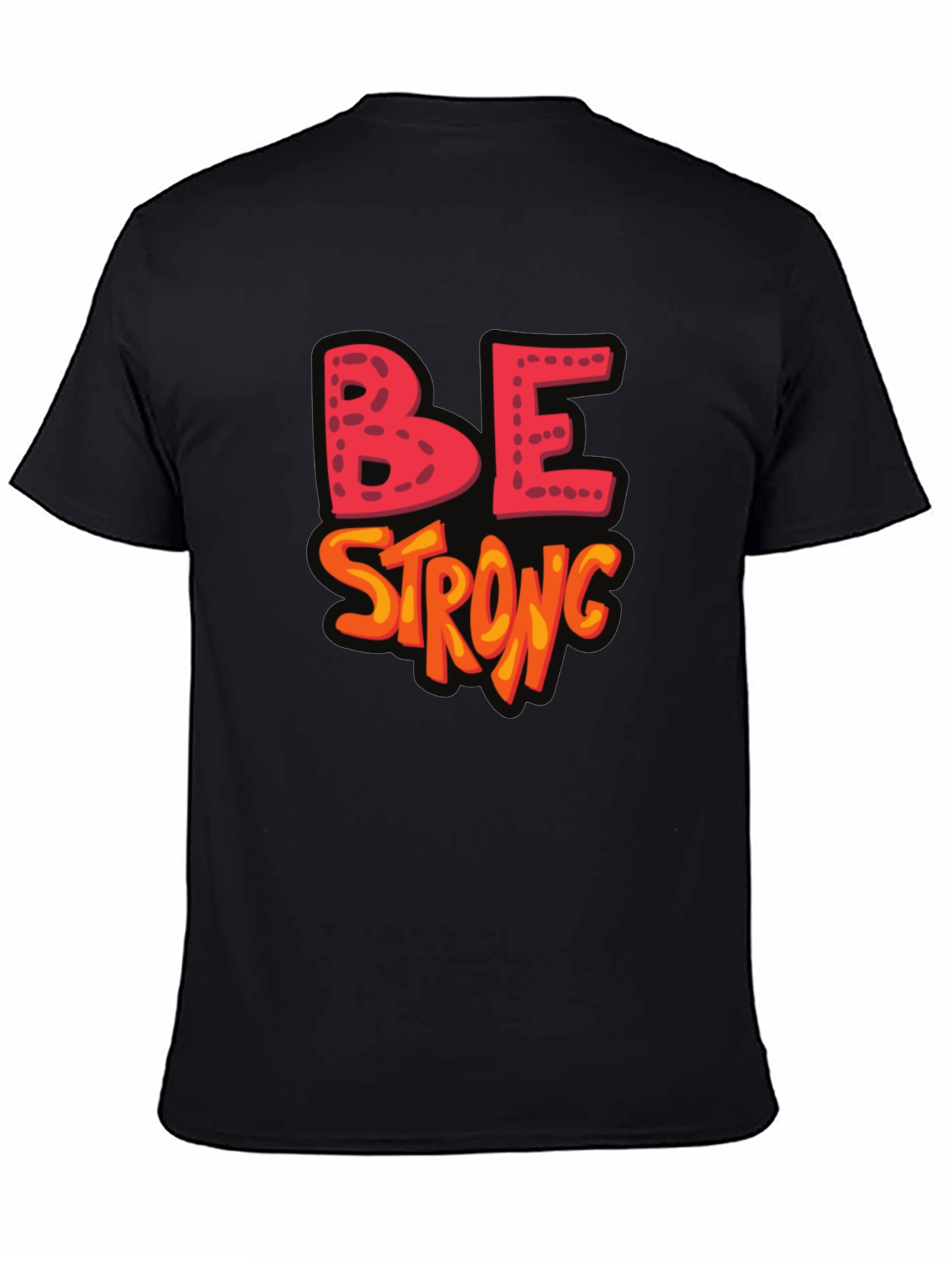 Be Strong Graphic Black T-Shirt