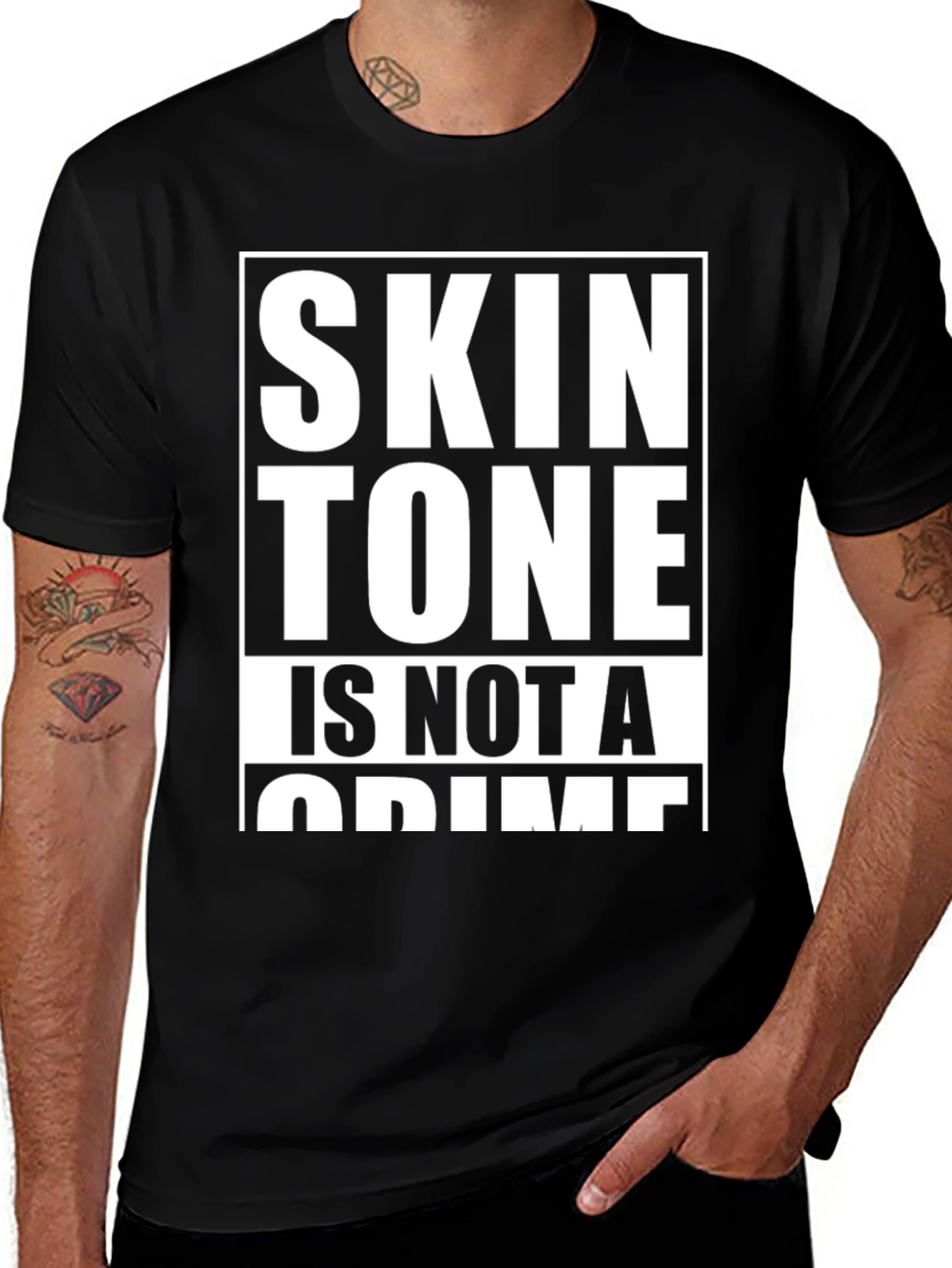 Skin Tone Is Not A Crime Graphic Tee