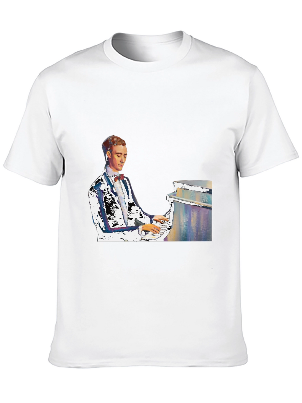Piano Man Graphic Tee - Black Cotton T-Shirt
