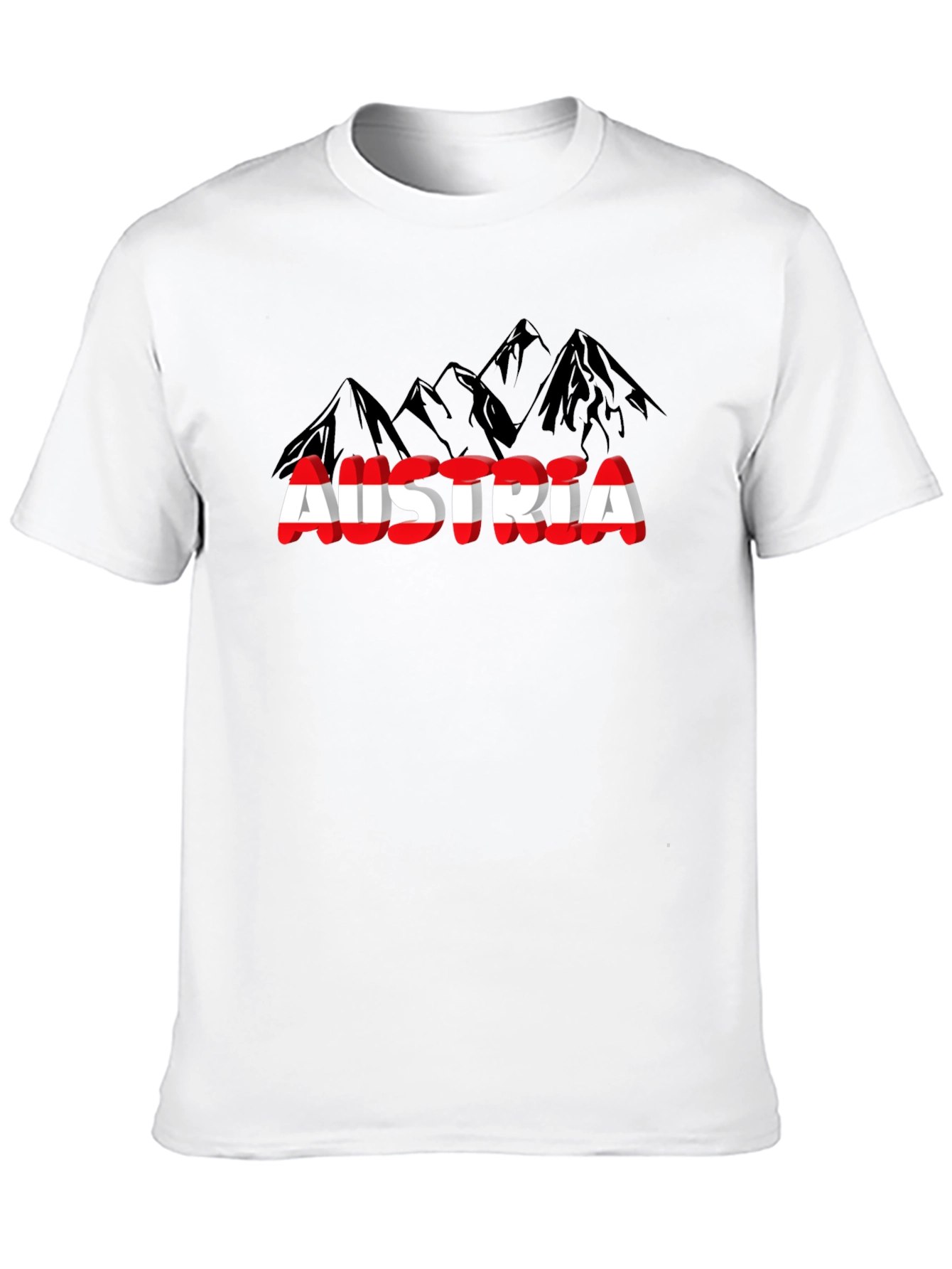 Austria Flag Mountain T-Shirt Black
