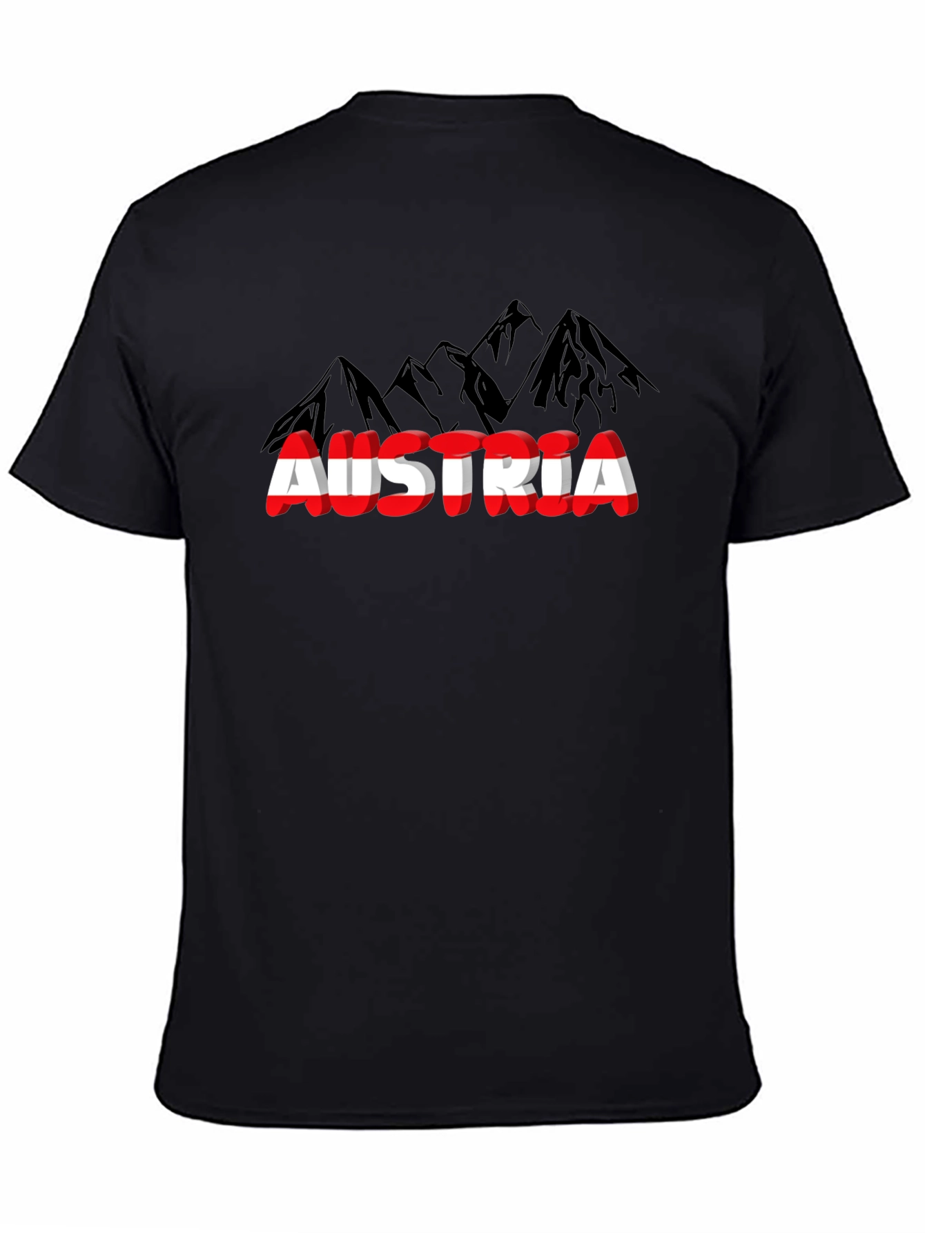 Austria Flag Mountain T-Shirt Black