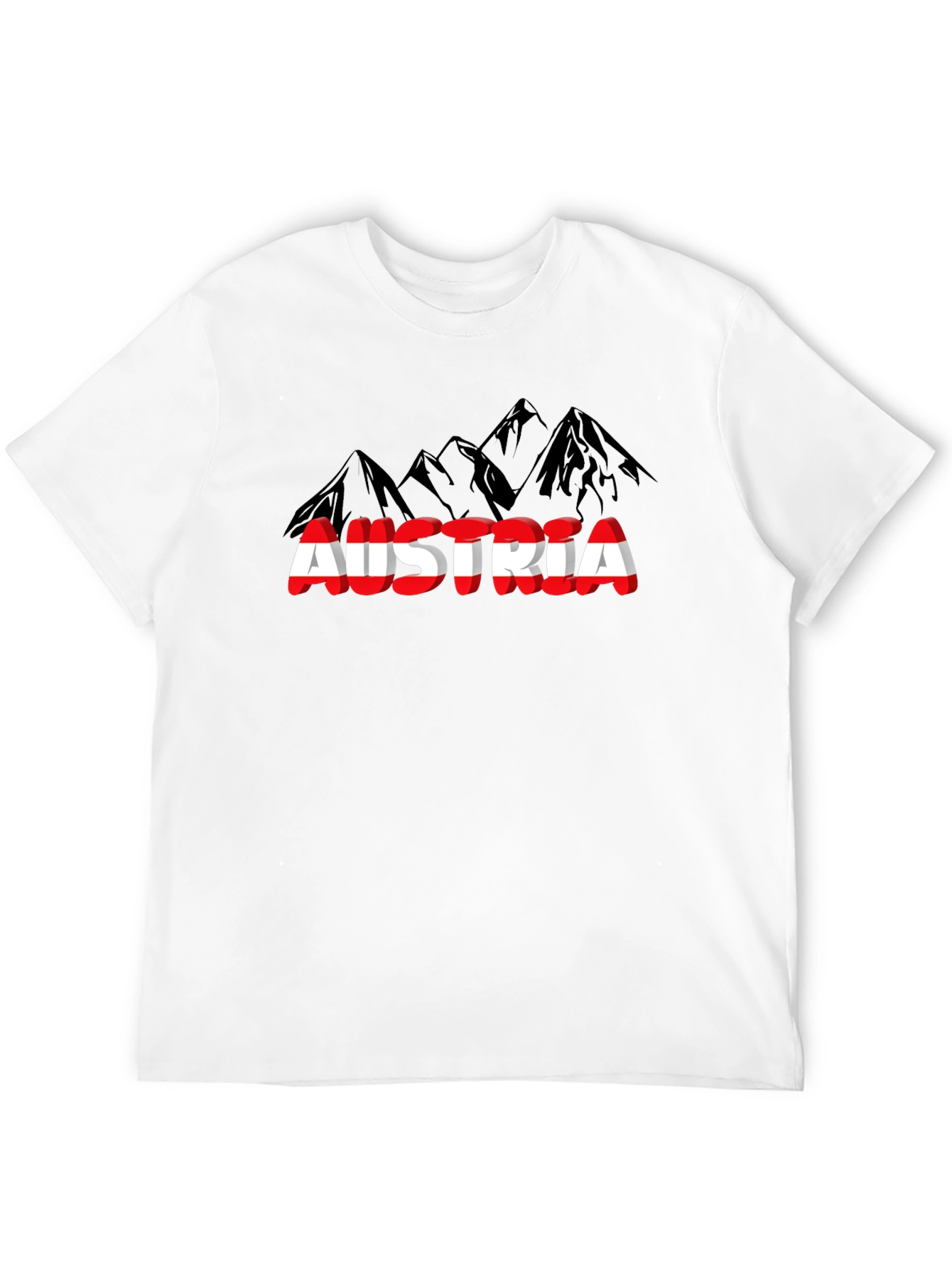 Austria Flag Mountain T-Shirt Black
