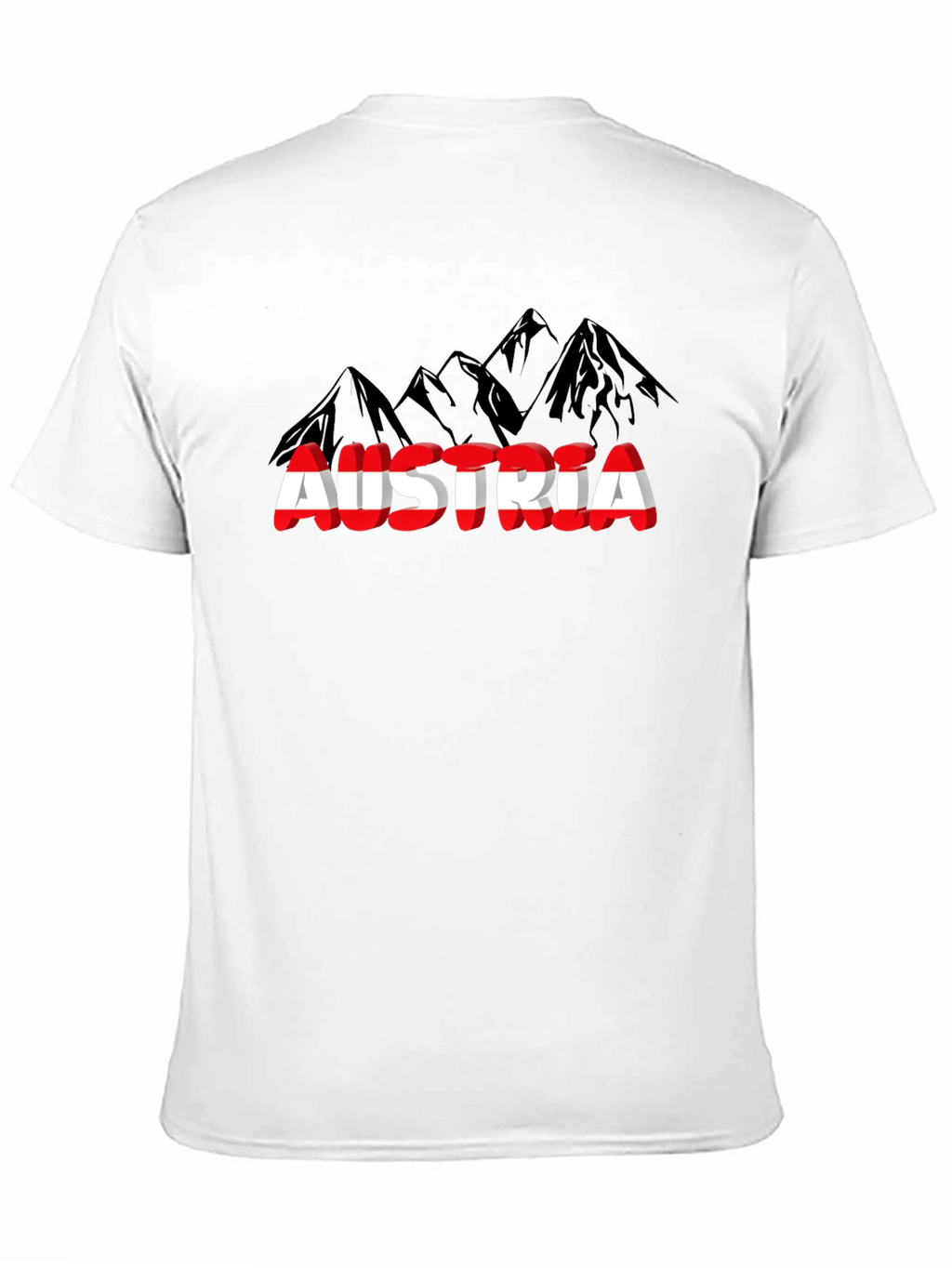 Austria Flag Mountain T-Shirt Black