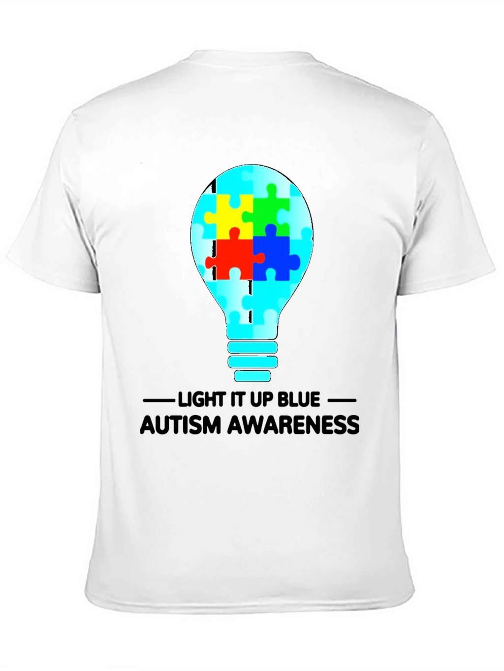 Autism Awareness Light Bulb Graphic Tee - Black