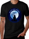 Peace Within T-Shirt - Meditating Silhouette Moon Graphic Tee