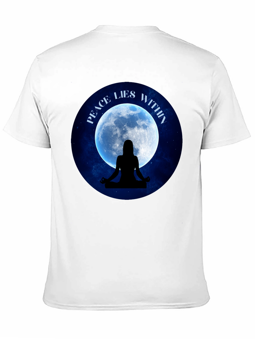 Peace Within T-Shirt - Meditating Silhouette Moon Graphic Tee