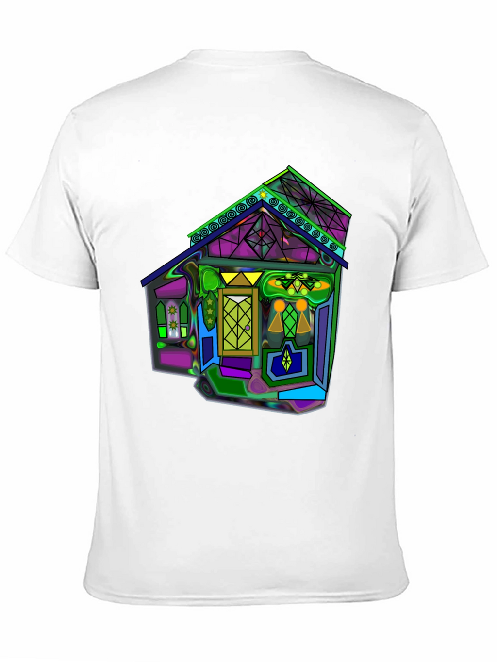 Vivid Geometric House Graphic T-Shirt