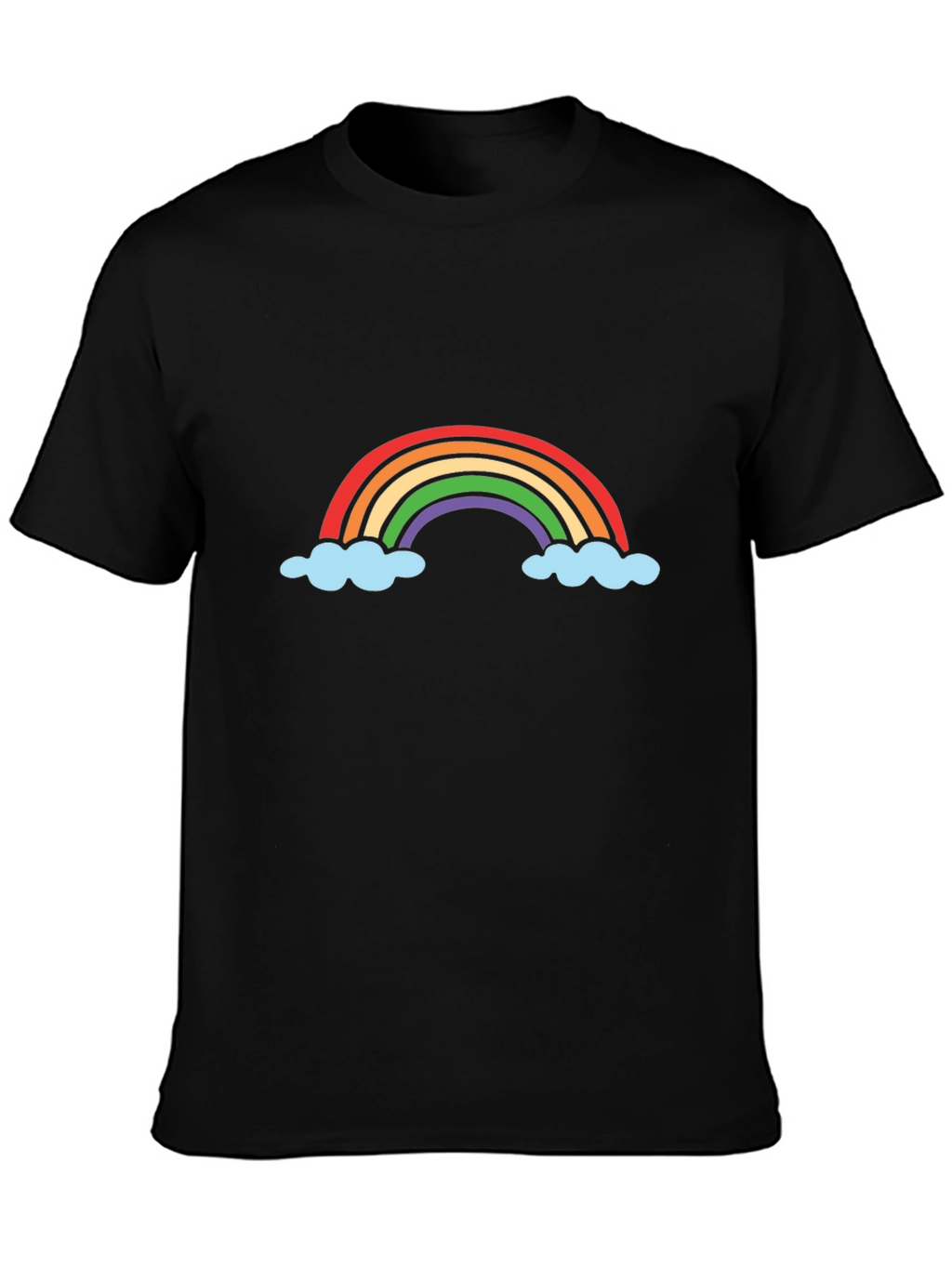 Rainbow Cloud Graphic Tee - Soft Cotton Blend