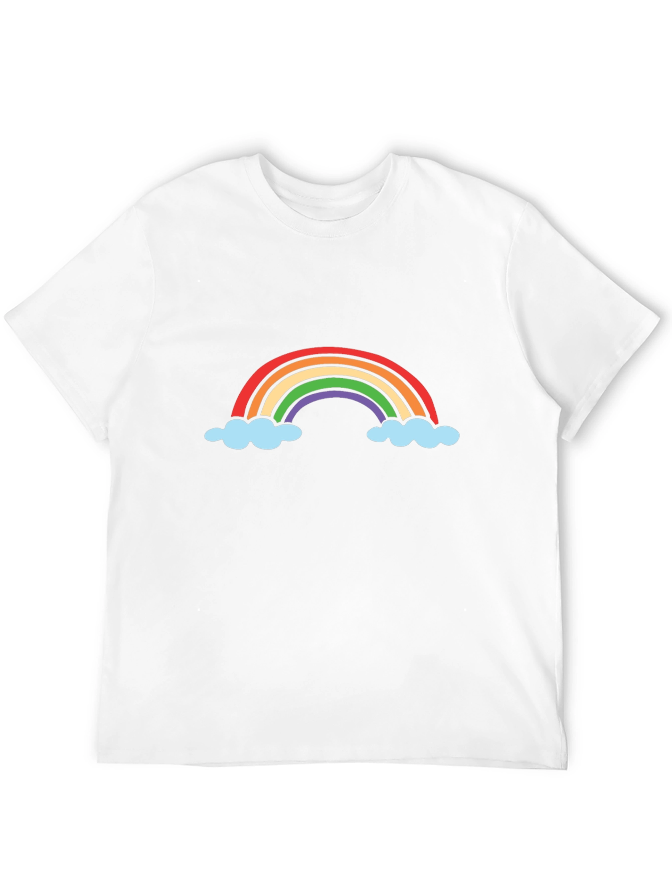 Rainbow Cloud Graphic Tee - Soft Cotton Blend