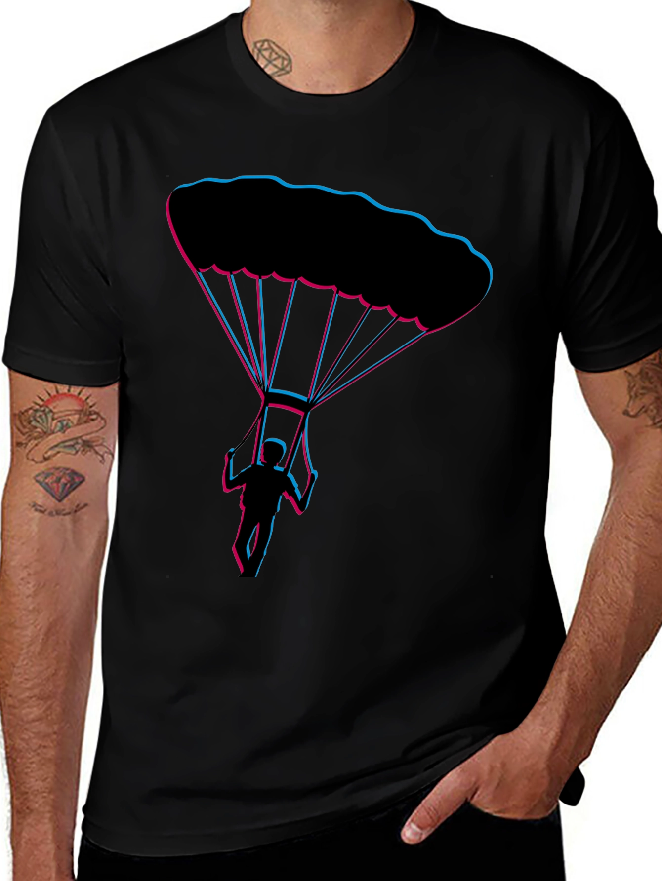 Parachute Design Black Tee